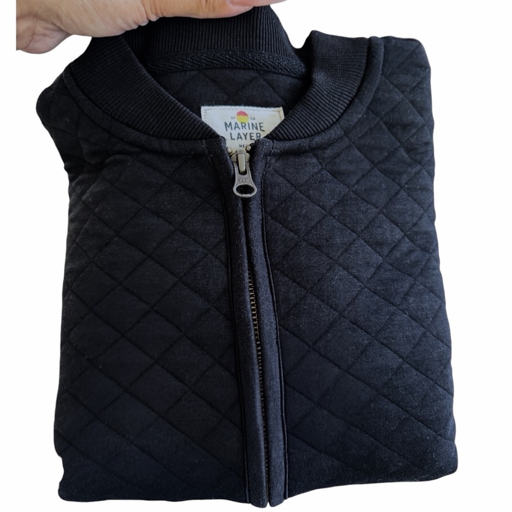 Marine Layer Quilted Full-Zip Bomber Jacket Size Medium - Picture 4 of 14